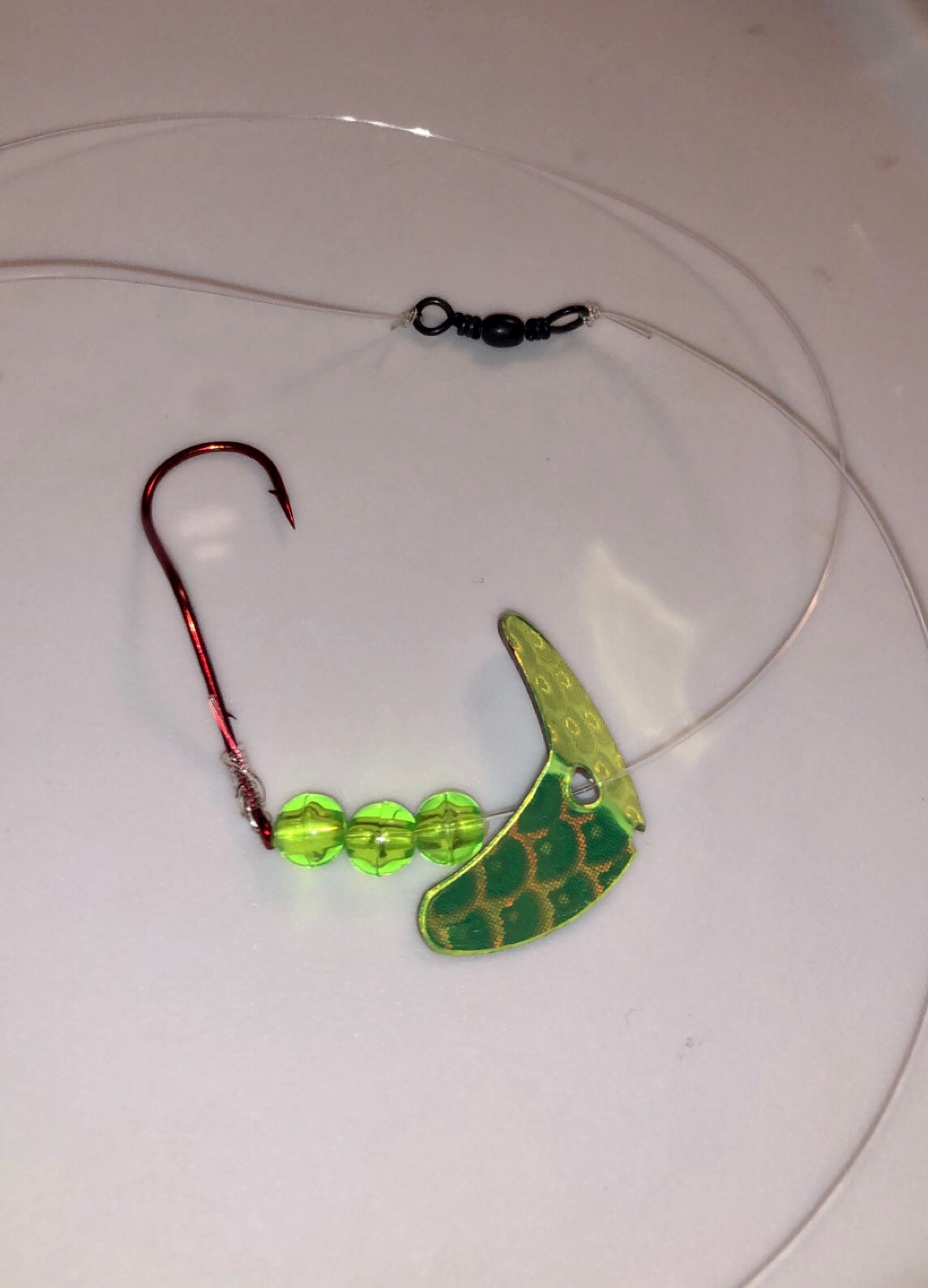 1 Inch Smile with Inline Swivel/Chartreuse Fin