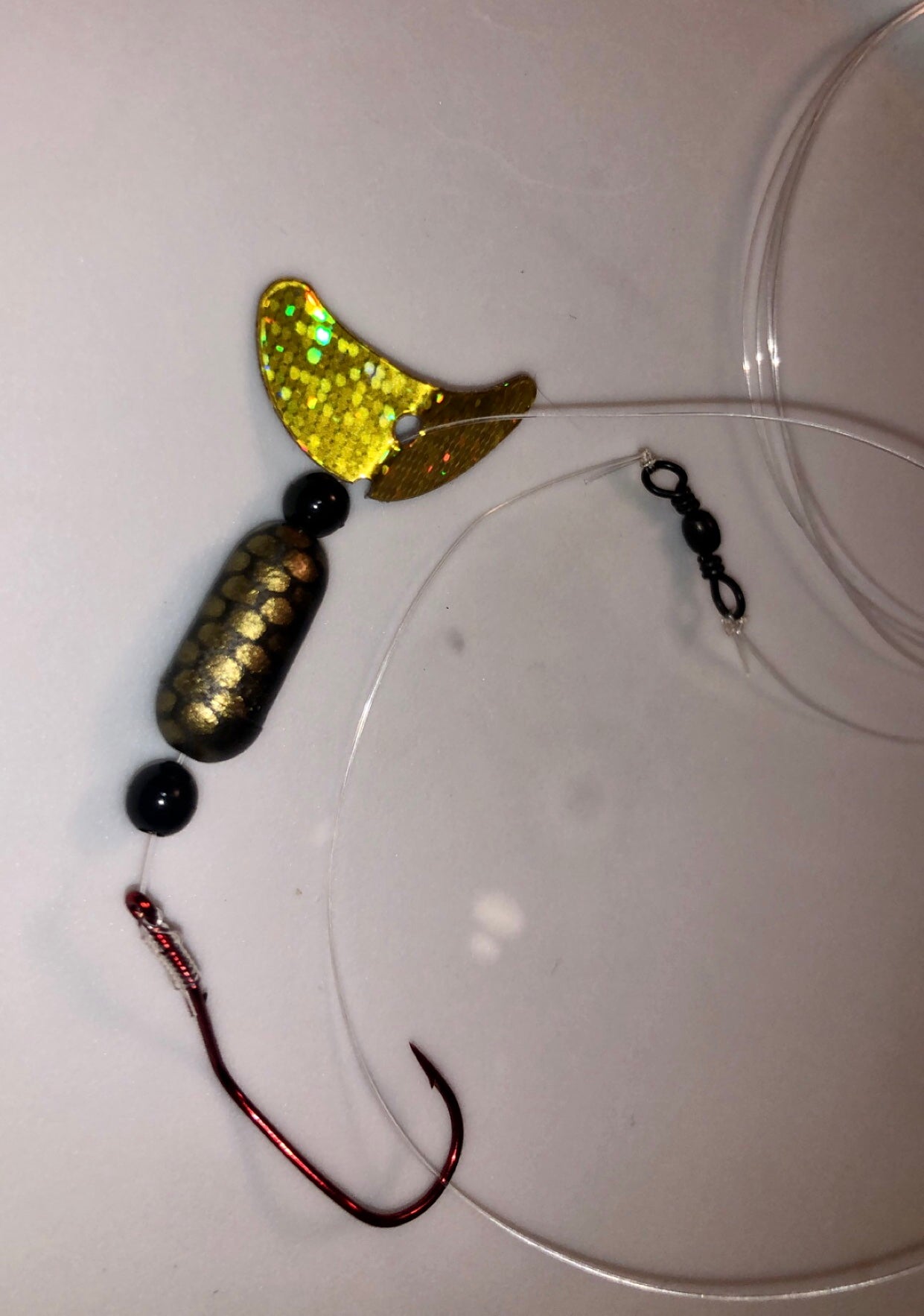 1 Inch Smile Blade with Inline Swivel/Gold Sparkle