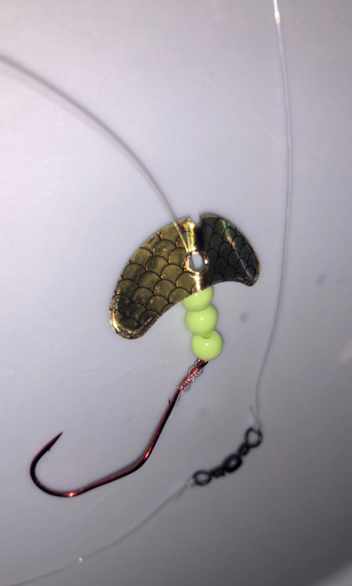 1 Inch Smile Blade with Inline Swivel/Gold Fin