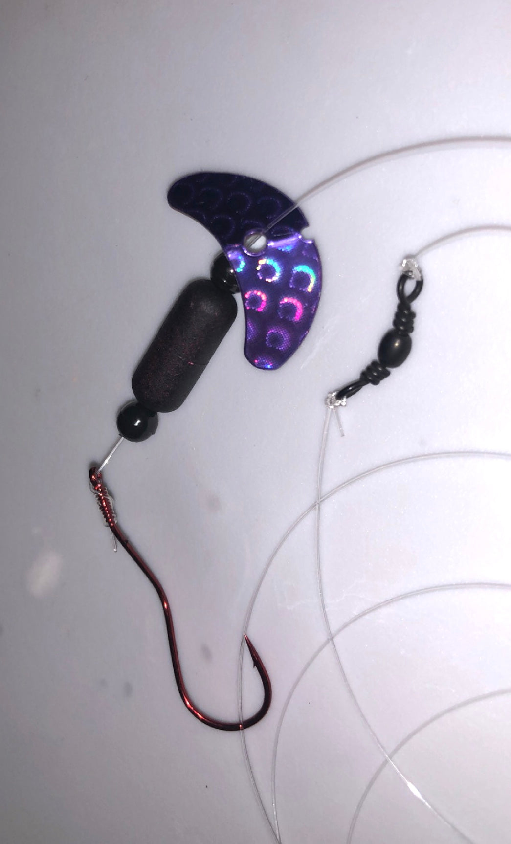 1 Inch Smile Blade with Inline Swivel/Purple Fin