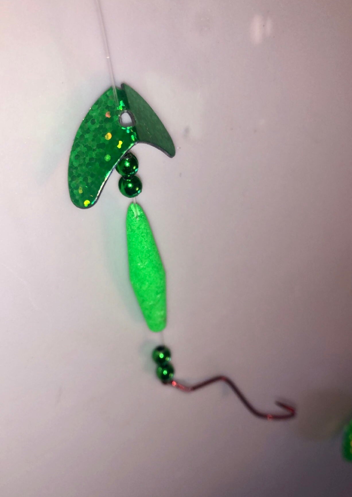 1 Inch Smile/Dark Green Sparkle